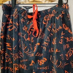 Graphic Print Lounge Pants with Red Accents